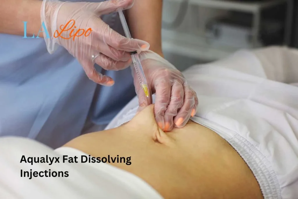 woman having fat dissolving injections Fleet in the stomach