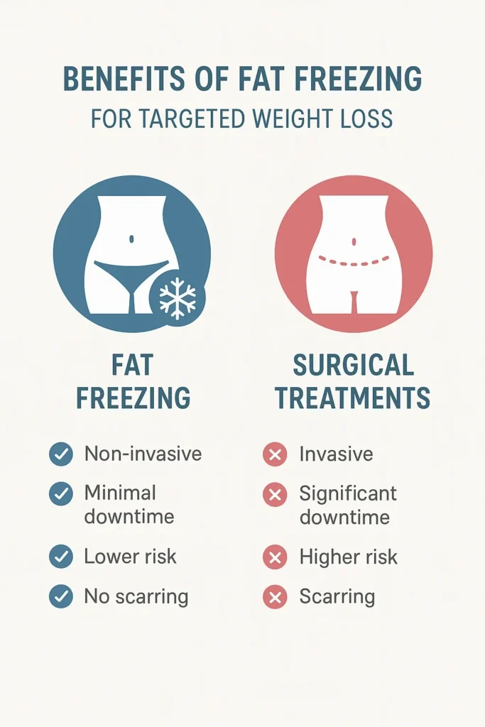 graphic showing the benefits of fat freezing Fleet