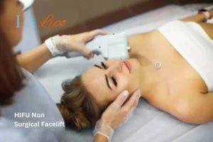 Woman having Hi-Fu to reduce wrinkles Fleet.