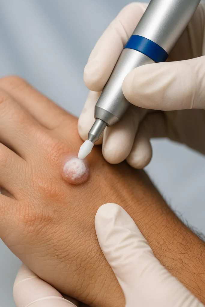 example of wart removal Fleet using cryopen