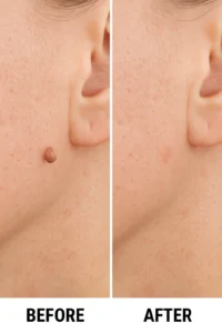 Skin tags removal Fleet before and after