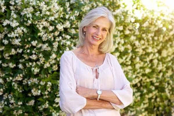 Older woman happy with urinary incontinence treatment Fleet