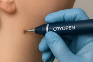 Person receiving skin tag removal Fleet